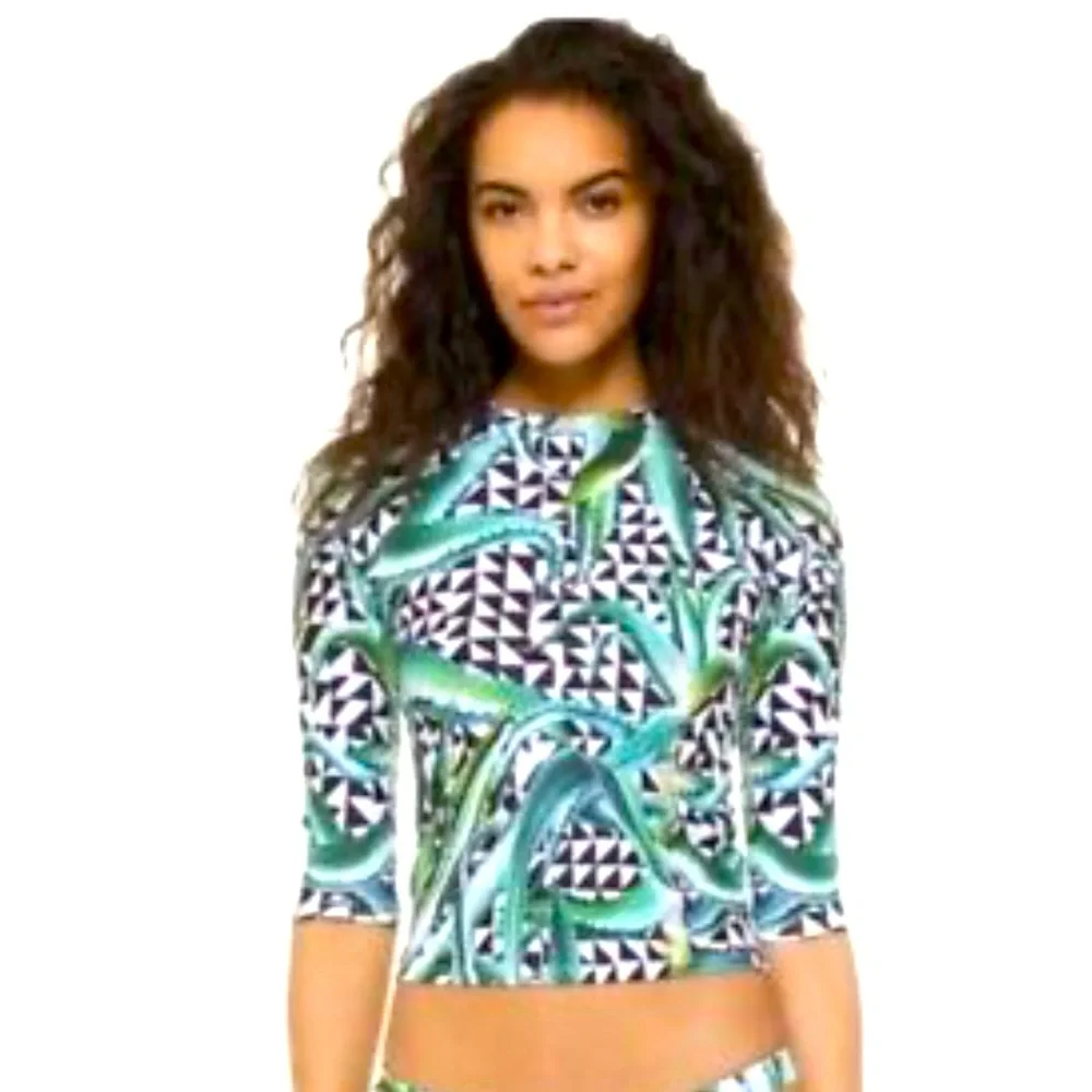 Mara Hoffman Swim Top NWT Aloe Green UV Protection 50 Sold‎ Out Style size Small